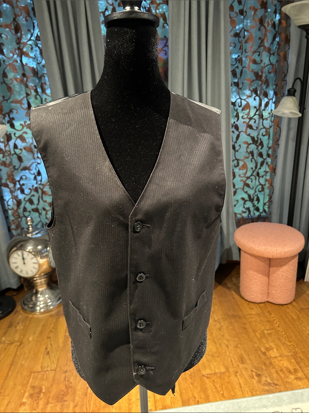 Black Tailored Vest - Classic Formal Waistcoat